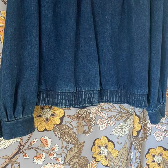 Vintage Denim Jacket lined with Hooded Sweatshirt Material Daniel Brand Size Lg - Picture 12 of 12